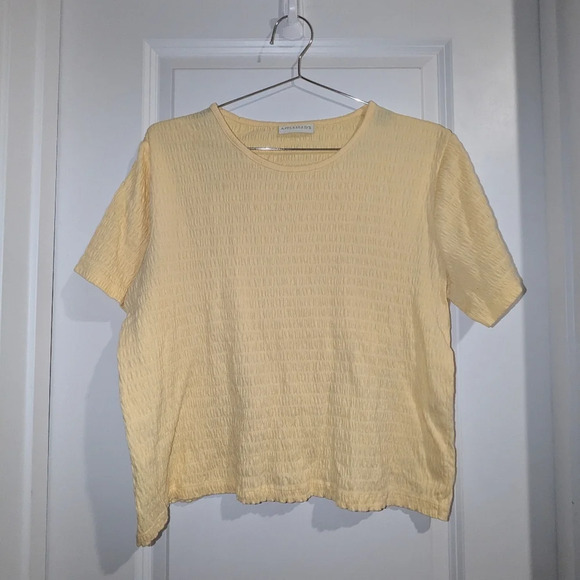 Appleseed's Yellow Ribbed Crop Top - Picture 1 of 8